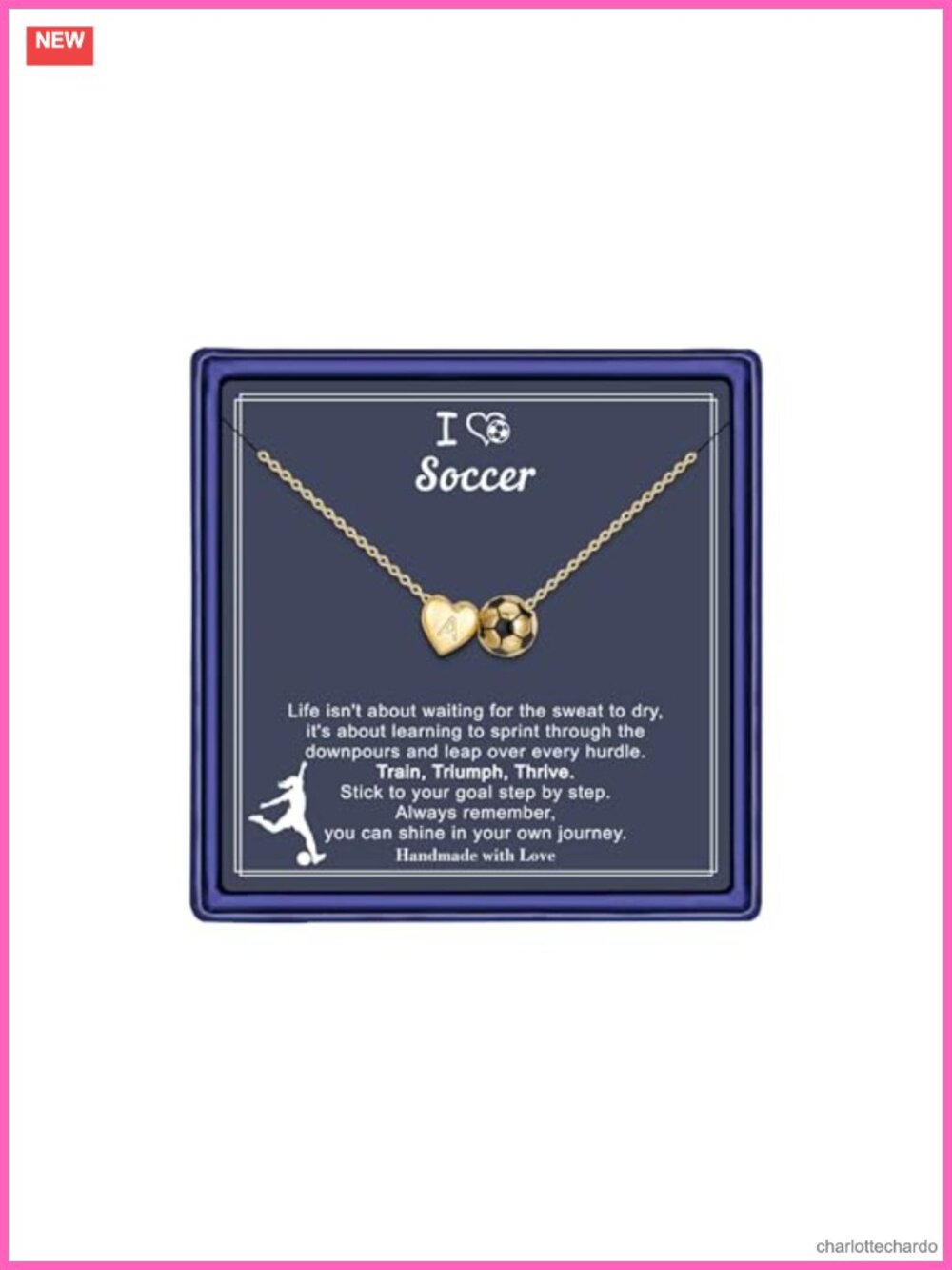 Gold Plated Heart Initial Sports Necklace Adjustable 16-18.5"
